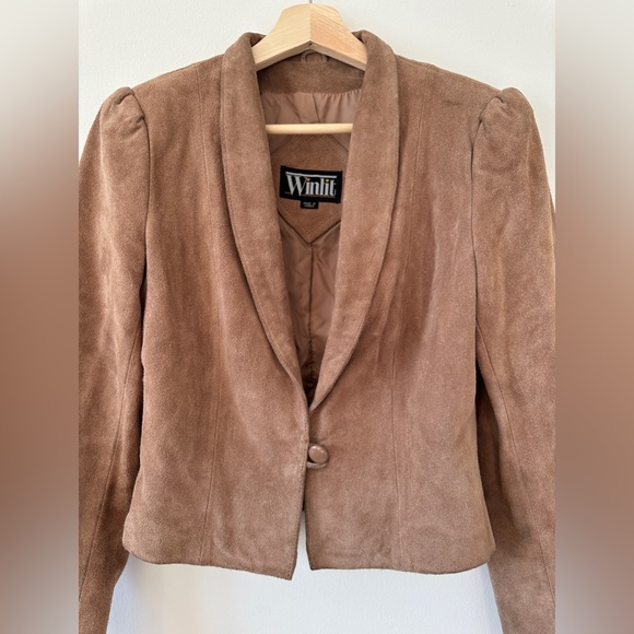 Vintage Winlit Suede Leather Blazer Jacket - Picture 5 of 15